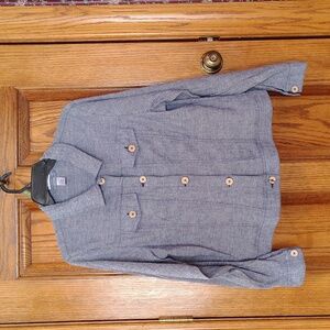 Classy & Versatile Women's Blue Denim Long Sleeve Shirt-Jacket By DASH Large